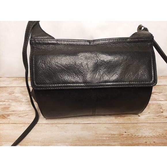 Fossil Black Leather Travel Crossbody Purse Handbag - Picture 3 of 16